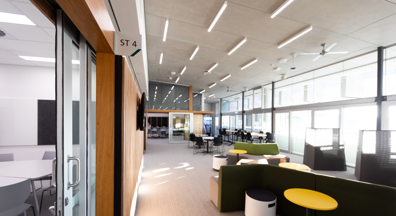 Superlight LED lighting installed across the St Thomas of Villanova Learning Centre.