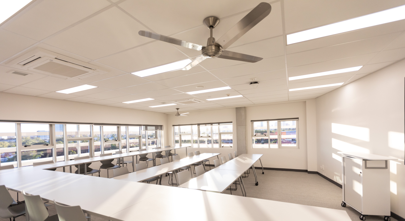 Superlight LED lighting installed across the St Thomas of Villanova Learning Centre.